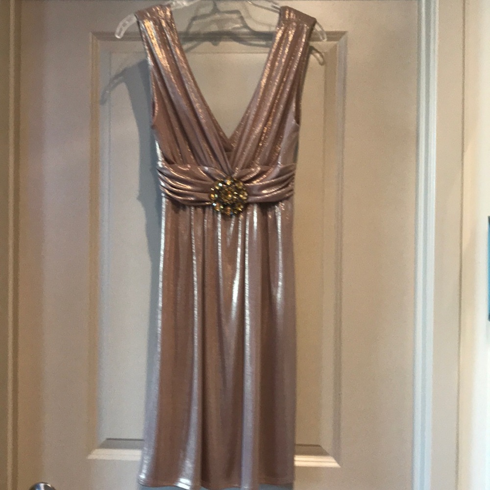 Gold Evening Midi Dress